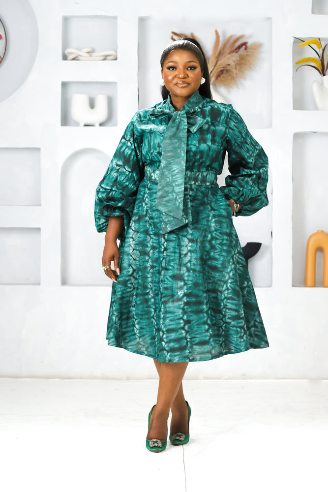 ABIOYE AFRICAN PRINT ADIRE CO-ORD SET (Green)