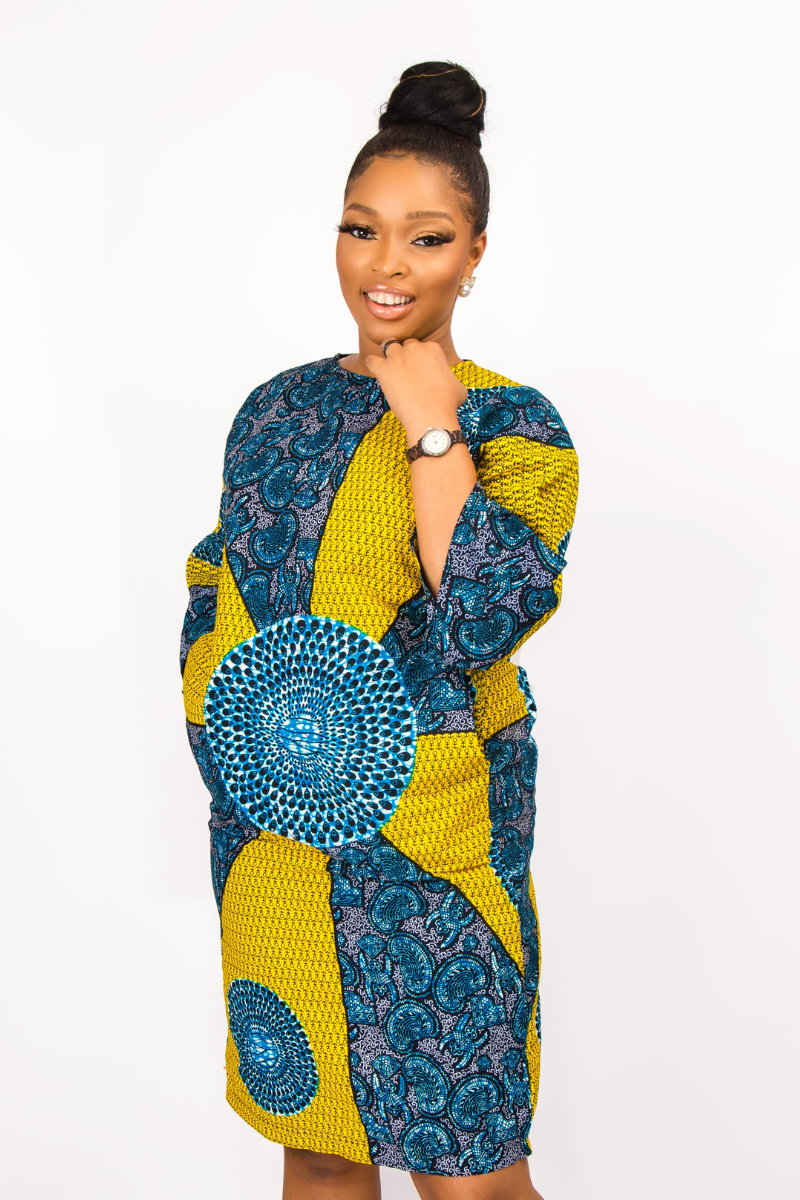 LILIAN AFRICAN PRINT ANKARA SHIFT DRESS - DESIRE1709