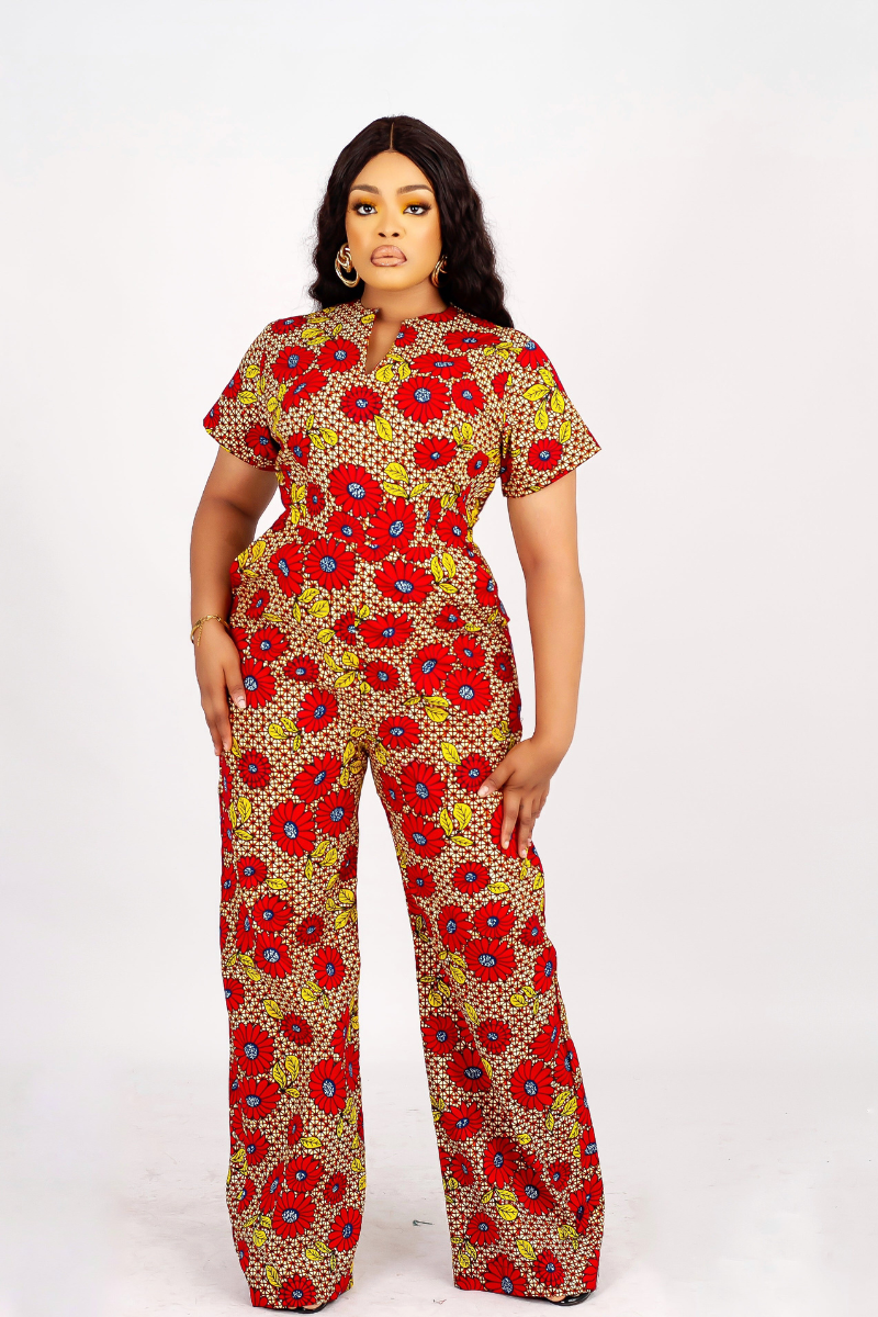 Plus Size African Overall Jumpsuit Mockneck store by Minala.