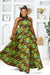 IYANU AFRICAN PRINT CROSS FRONT MAXI DRESS (Green)