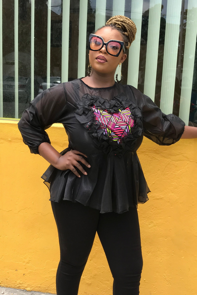 CYRA ORGANZA PEPLUM TOP