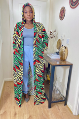 DESTA AFRICAN PRINT HOODED KIMONO JACKET - DESIRE1709