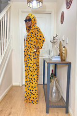 DESTA AFRICAN STAR PRINT HOODED KIMONO JACKET - DESIRE1709