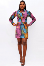 GOKE AFRICAN PRINT SKIRT SET