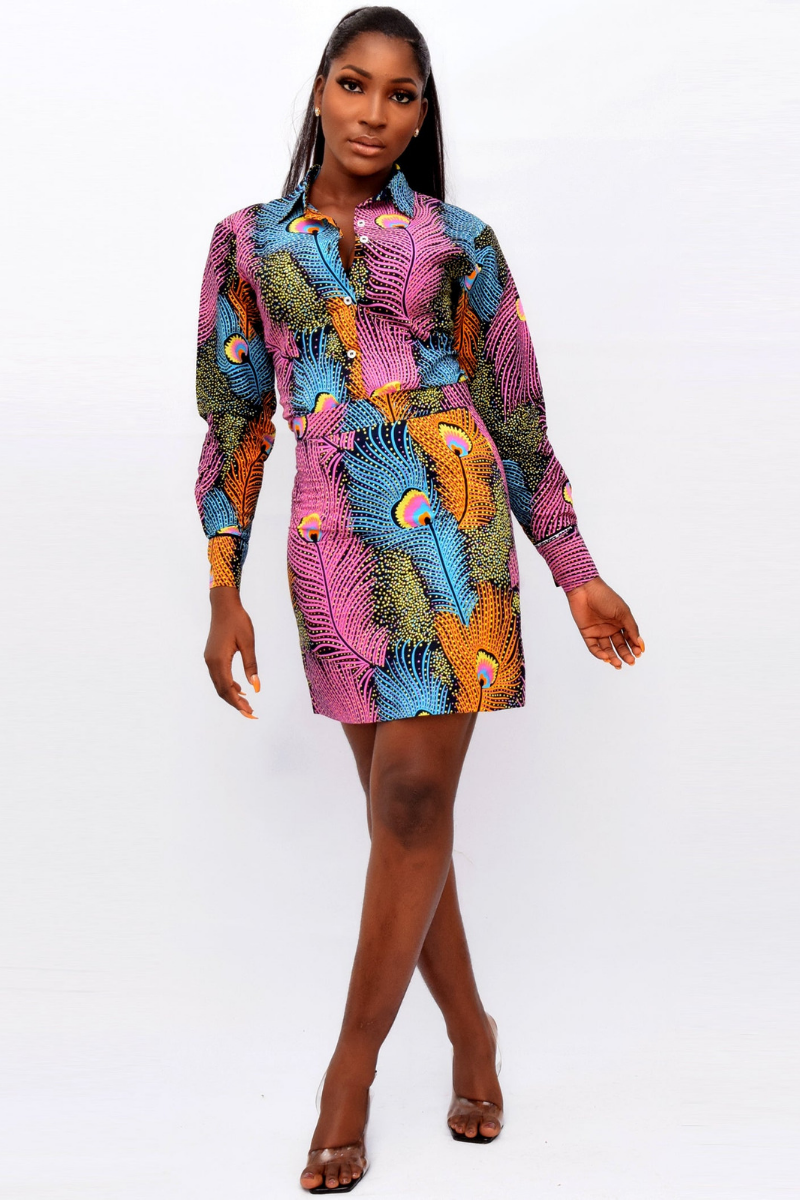 GOKE AFRICAN PRINT SKIRT SET - DESIRE1709