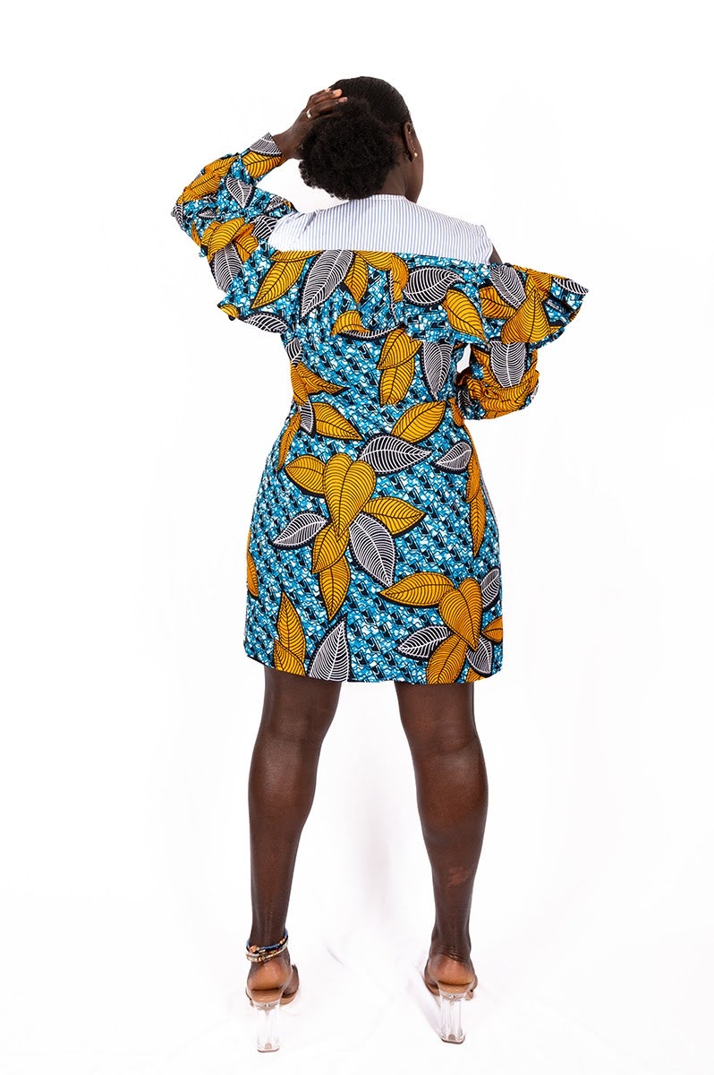 ZUKI AFRICAN PRINT ANKARA SHIRT DRESS - DESIRE1709