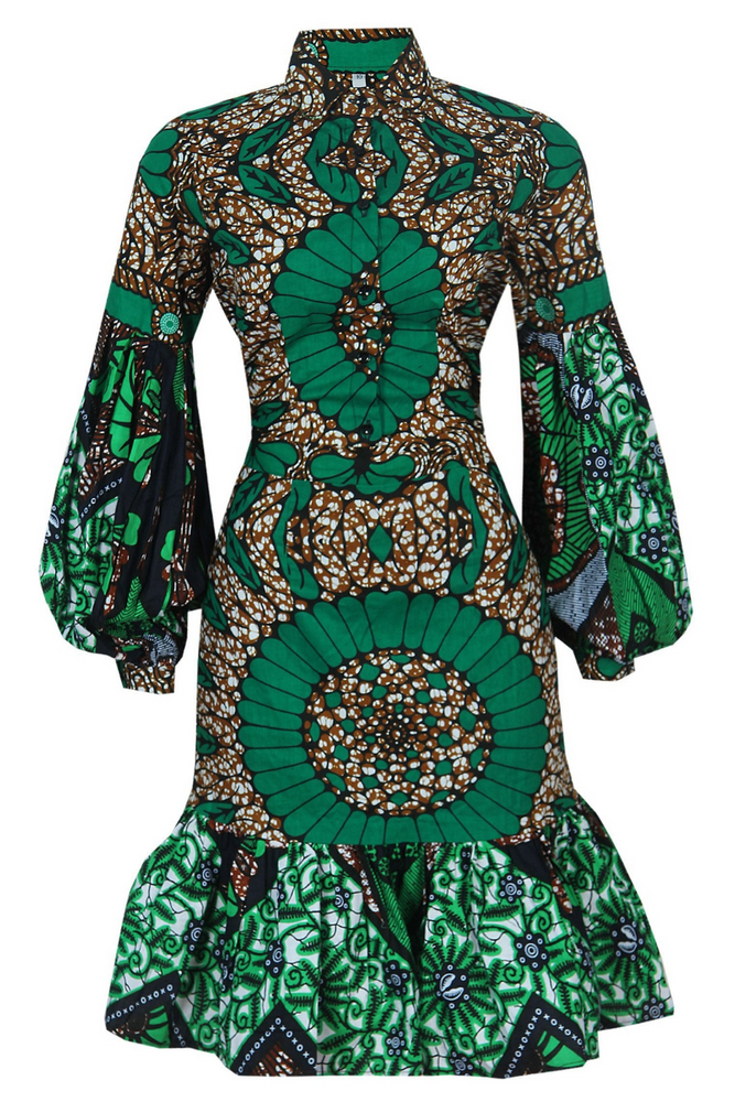 OMOTOLA AFRICAN PRINT ANKARA  SHIRT AND SKIRT SET - DESIRE1709