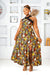 IYANU AFRICAN PRINT CROSS FRONT MAXI DRESS (Yellow)