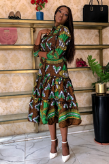 ORE TIERED AFRICAN PRINT ANKARA DRESS - DESIRE1709