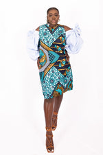 ZUMA AFRICAN PRINT ANKARA COLD SHOULDER SHIFT DRESS