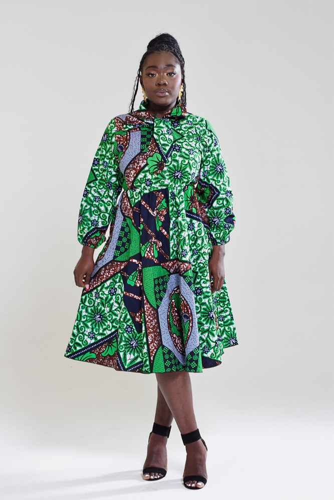 ankara skater dress Ankara Halter Mini Dress: African Print Sleeveless Skater Gown