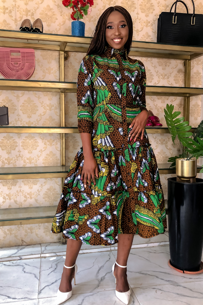 ORE TIERED AFRICAN PRINT ANKARA DRESS - DESIRE1709