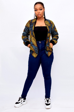 
                
                    Load image into Gallery viewer, OYINDA AFRICAN PRINT BOMBER JACKET - DESIRE1709
                
            