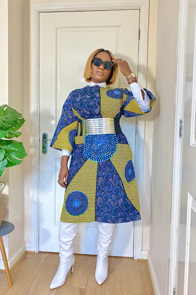 LILIAN AFRICAN PRINT ANKARA SHIFT DRESS - DESIRE1709