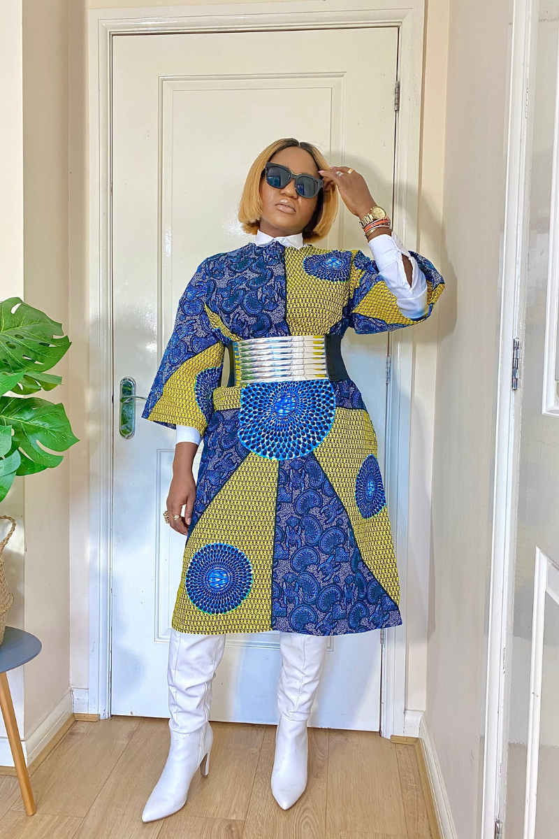 LILIAN AFRICAN PRINT ANKARA SHIFT DRESS DESIRE1709