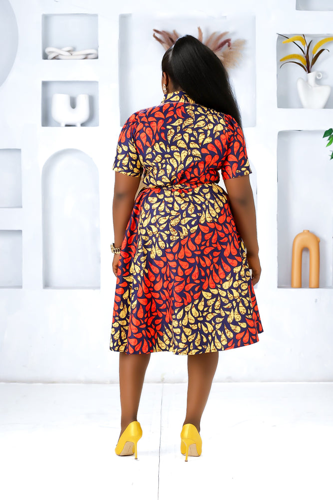 IFE AFRICAN PRINT WRAP DRESS (Yellow)
