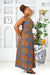 OSAYI AFRICAN PRINT MAXI FRONT ZIP DRESS (Blue)