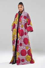 KACHI AFRICAN PRINT BELL SLEEVE KIMONO WITH BELT