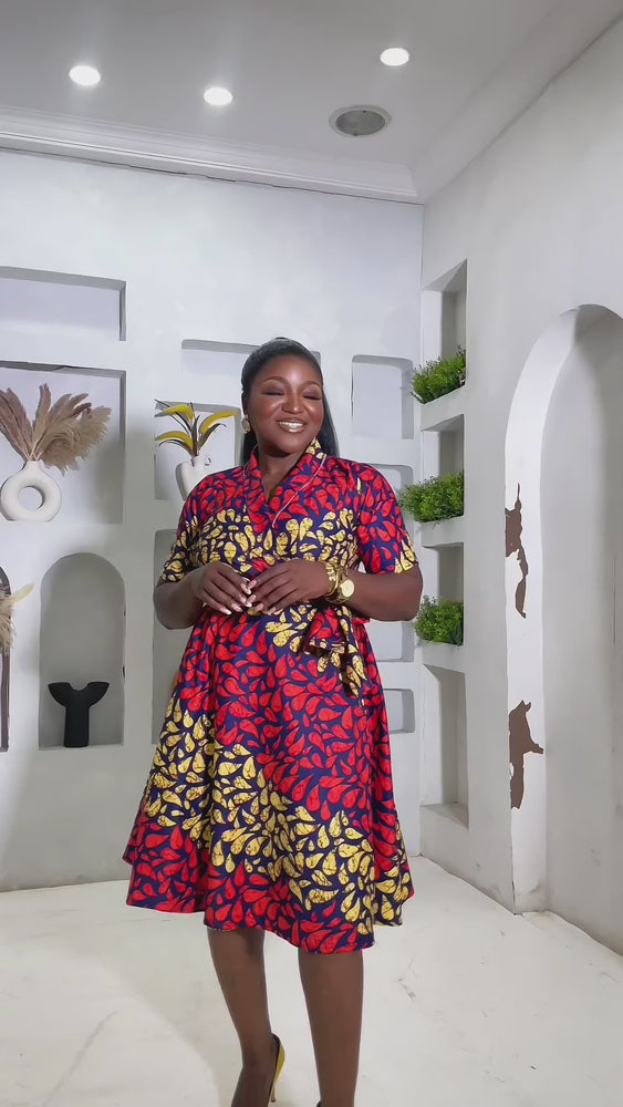 
                
                    Load and play video in Gallery viewer, IFE AFRICAN PRINT WRAP DRESS (Yellow)
                
            