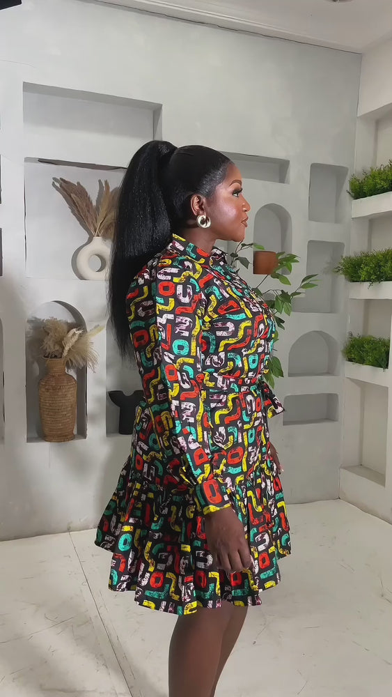 
                
                    Load and play video in Gallery viewer, OSEME AFRICAN PRINT FRILL DRESS (Multi)
                
            