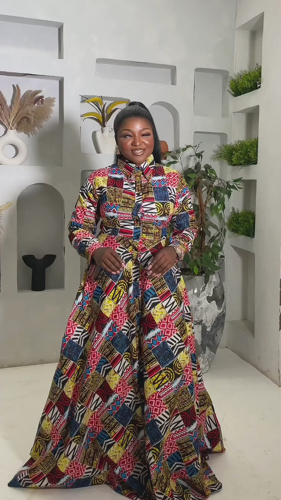 
                
                    Load and play video in Gallery viewer, AYABA AFRICAN PRINT MAXI DRESS (Multi)
                
            