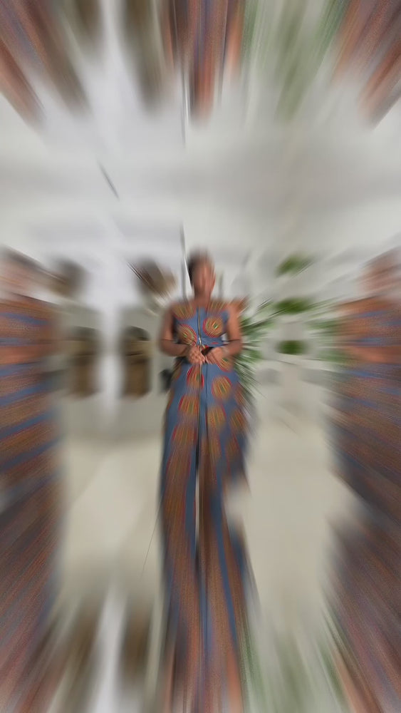 
                
                    Load and play video in Gallery viewer, OSAYI AFRICAN PRINT MAXI FRONT ZIP DRESS (Blue)
                
            