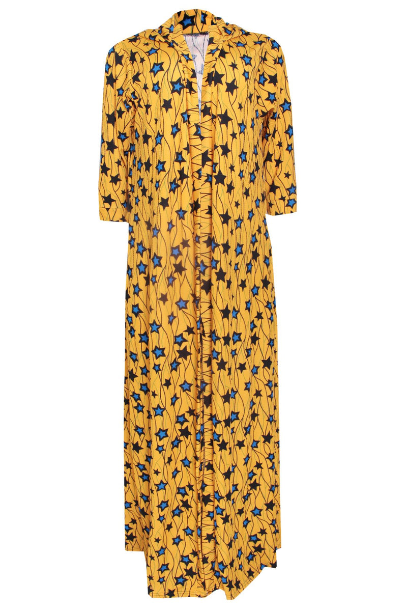 DESTA AFRICAN STAR PRINT HOODED KIMONO JACKET - DESIRE1709