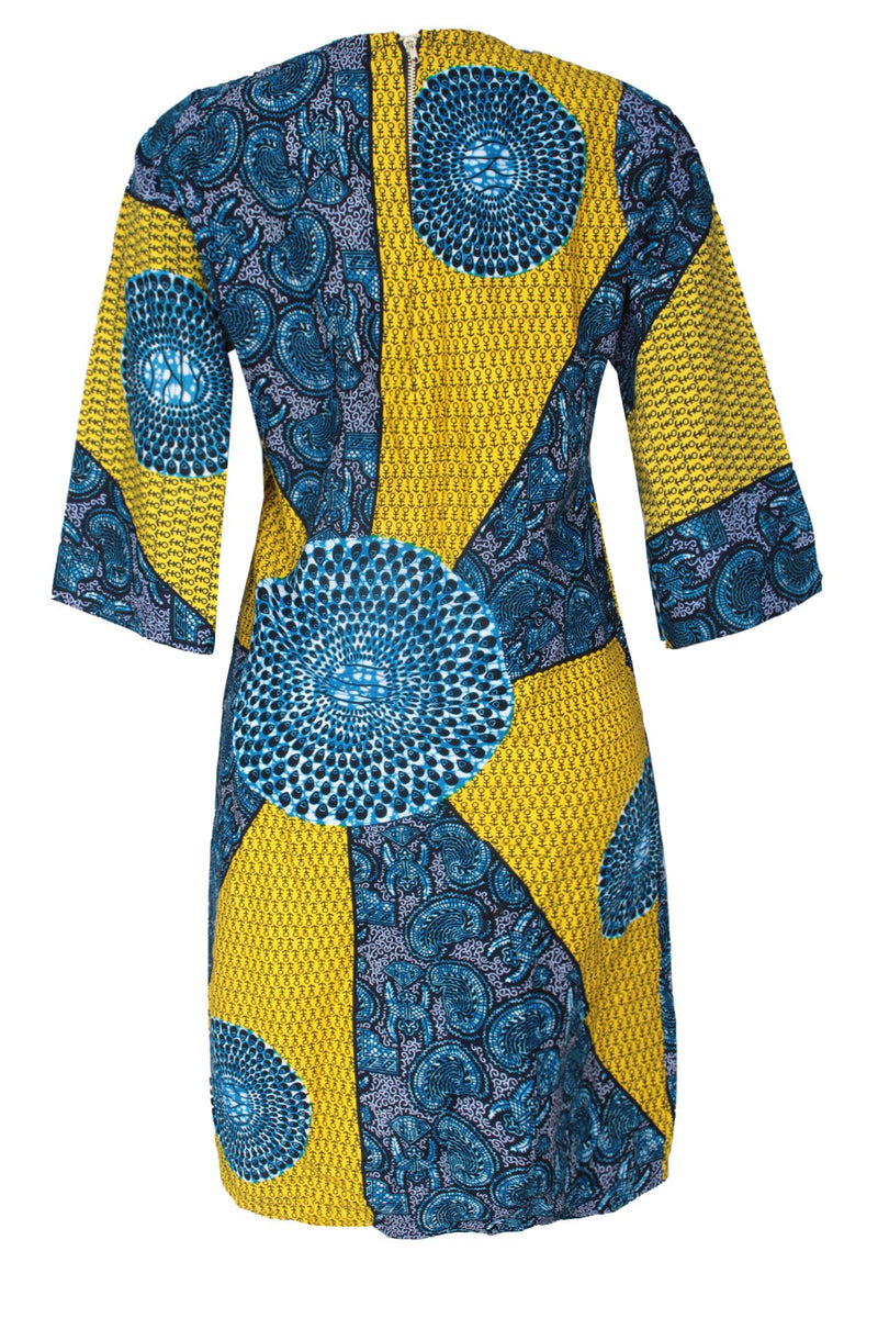 LILIAN AFRICAN PRINT ANKARA SHIFT DRESS - DESIRE1709