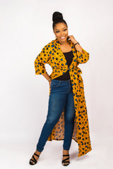 DESTA AFRICAN STAR PRINT HOODED KIMONO JACKET - DESIRE1709