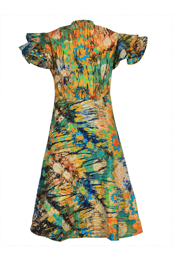 KEMI AFRICAN PRINT ADIRE SKATER DRESS - DESIRE1709