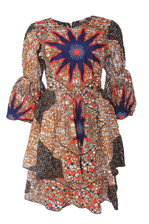 
                
                    Load image into Gallery viewer, BINTA AFRICAN PRINT STAR PATTERNED DRESS - DESIRE1709
                
            